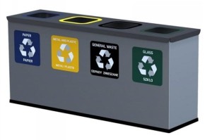 Eko-stacja na odpady, śmieci z segregacją 4 x 12L DS-STATION IV niski
