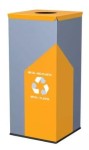 Kosz na śmieci 60 L na plastik i metale - segregacja odpadów DS-SKWER-T2 żółty 
