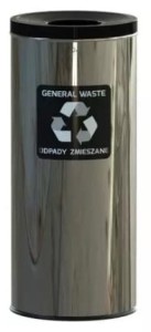 Kosz na śmieci 45L stal nierdzewna na odpady zmieszane - segregacja odpadów DS-ECO