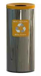 Kosz na śmieci 45L stal nierdzewna na plastik i metal - segregacja odpadów DS-ECO