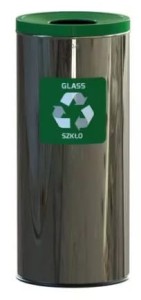 Kosz na śmieci 45L stal nierdzewna na szkoło - segregacja odpadów DS-ECO