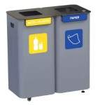 Kosz na odpady, śmieci 2 x 70 L do segregacji odpadów mobilny DS-MODULAR II
