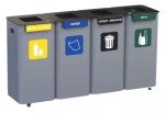 Kosz na odpady, śmieci 4 x 70 L do segregacji odpadów mobilny DS-MODULAR IV