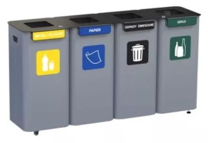 Kosz na odpady, śmieci 4 x 70 L do segregacji odpadów mobilny DS-MODULAR IV