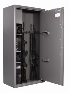 Szafa na broń Arsenał 1253 GRAFITOWA z przegrodą  zamek kluczowy Klasa S1