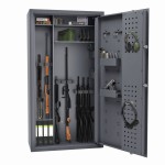 Szafa na broń Arsenał 1263 z przegrodą, zamek kluczowy Klasa S1 Flex Combi  szeroka