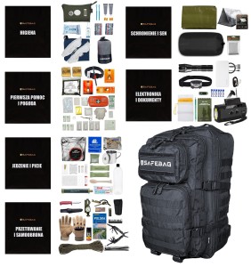 Plecak ewakuacyjny wojenny na zagrożenia z wyposażeniem SAFEBAG MAX 