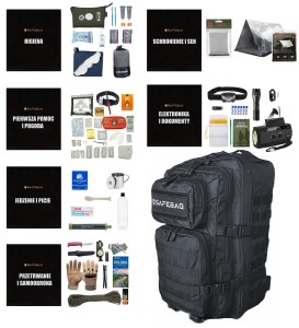Plecak ewakuacyjny wojenny na zagrożenia z wyposażeniem SAFEBAG  OPTIMAL