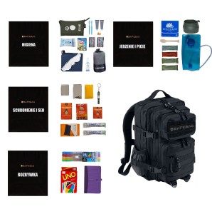 Plecak ewakuacyjny wojenny na zagrożenia z wyposażeniem SAFEBAG  DZIECKO