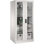 Szafa warsztatowa głęboka 195x93x80, przezroczyste drzwi z półkami metalowymi 8924-055