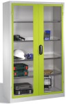 Szafa uniwersalna warsztatowa 195x120x40 z przezroczystymi drzwiami, szeroka, ocynkowane półki 8930-055