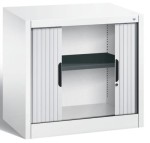 Szafa żaluzjowa 72x100x42  na dokumenty z półkami, dostawna, drzwi przesuwne, metalowa 3252-00