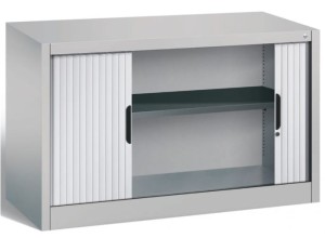 Szafa żaluzjowa 72x120x42  na dokumenty z półkami, dostawna, drzwi przesuwne, metalowa 3253-00