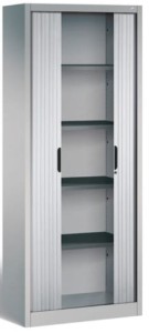 Szafa żaluzjowa 198x100x42 na dokumenty z półkami,  drzwi przesuwne, metalowa 3202-00
